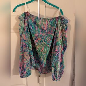 Adira silk off the shoulder top lilly pulitzer